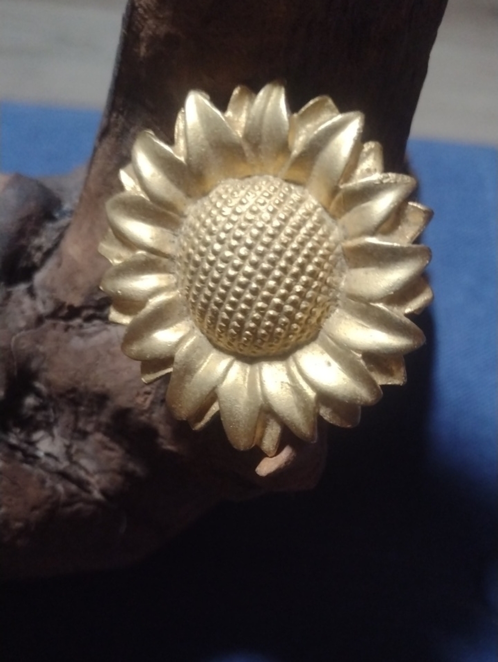 Gold Sunflower Statement Pin - Women Jewelry